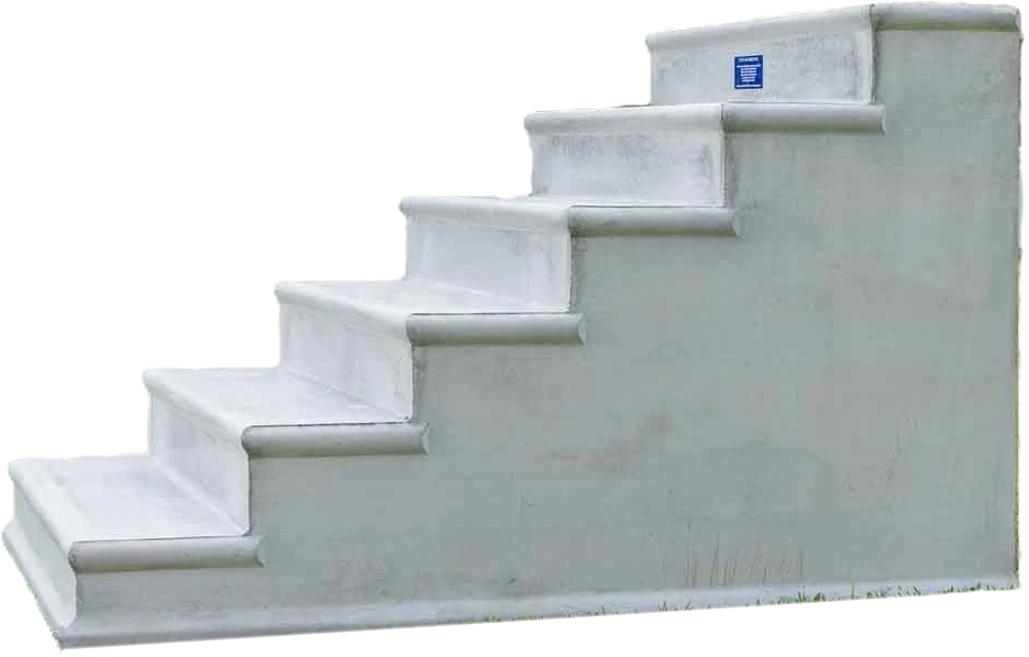 Concrete Steps, (6-Steps), 4Ft Wide, 12" Tread 7" Riser