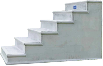 Concrete Steps, (6-Steps), 4Ft Wide, 12" Tread 7" Riser