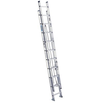Werner D1520-2 Aluminum Extension Ladder, 20Ft Type1A(300lb)