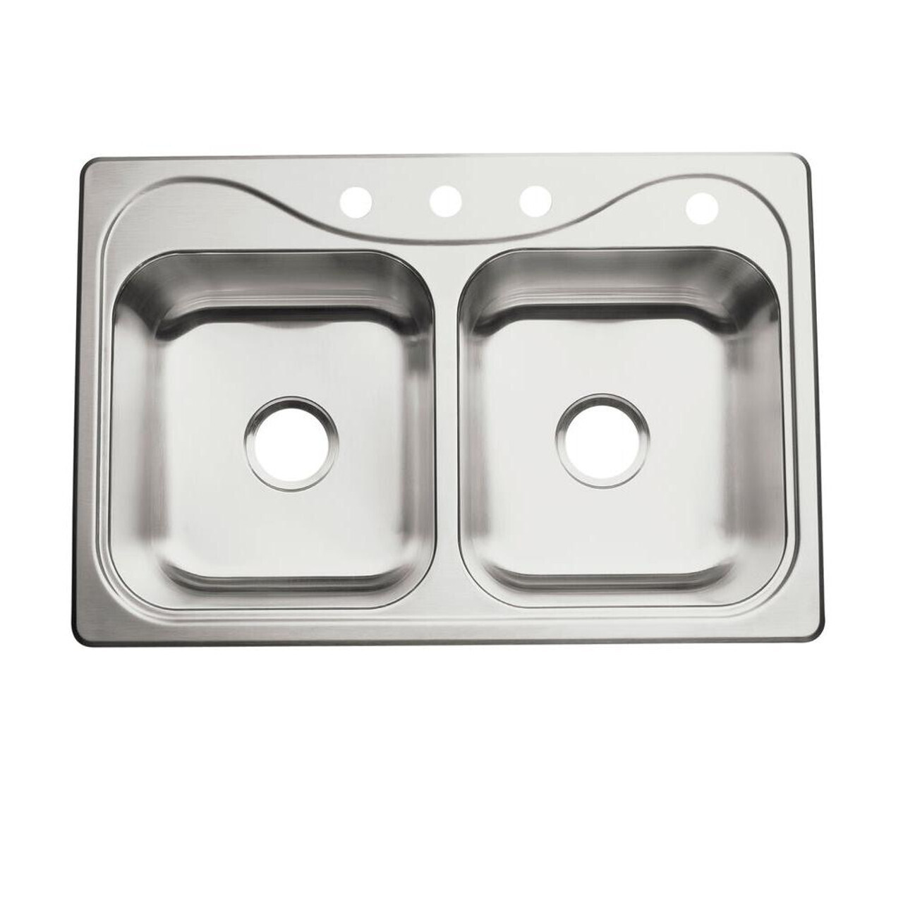 Sterling Southhaven 11401-4-NA SS Double Kitchen Sink, 7" Deep