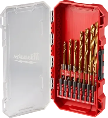 Milwaukee Shockwave Impact Ready Red Helix Titanium Drill Bit Set, 15Pc
