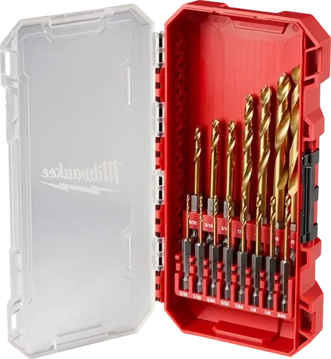 Milwaukee Shockwave Impact Ready Red Helix Titanium Drill Bit Set, 15Pc
