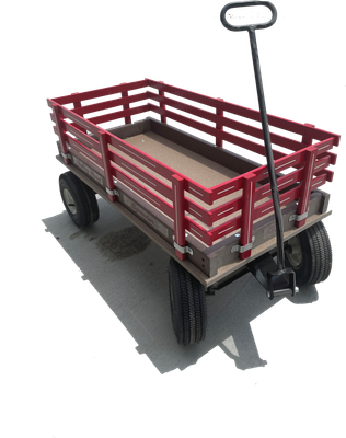 Valley Road Woodworking Express Wagon, 20"X40" w/Poly Bed Red/White
