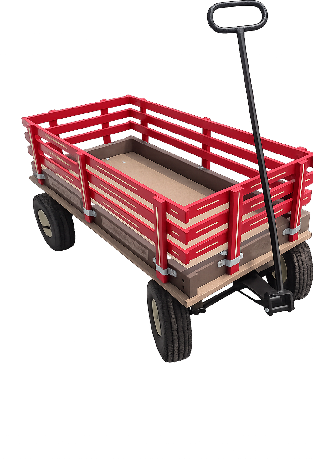 Valley Road Woodworking Express Wagon, 20"X40" w/Poly Bed Red/White