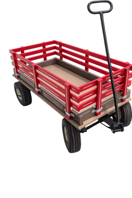 Valley Road Woodworking Express Wagon, 20"X40" w/Poly Bed Red/White