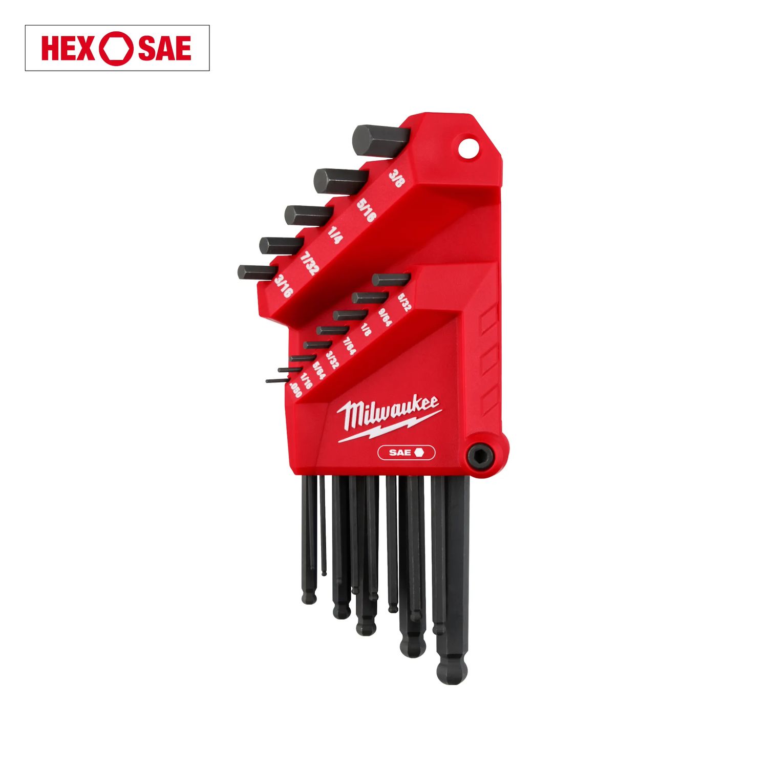 Milwaukee SAE 13Pc Ball End Hex Key Set, .050" to 3/8"