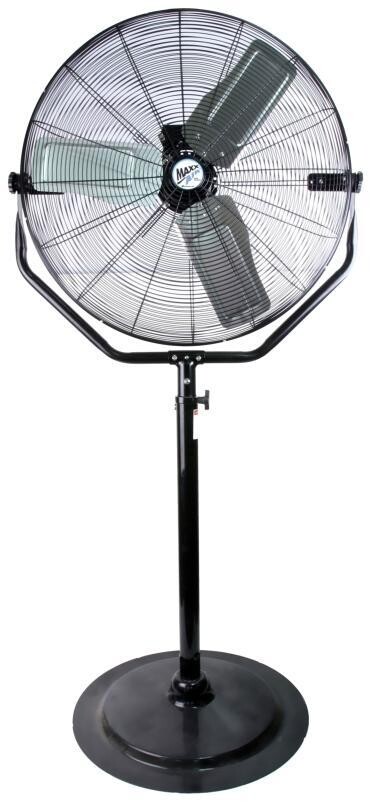 MaxxAir HVPF Black Heavy Duty 3-Speed Pedestal Fan, 30"