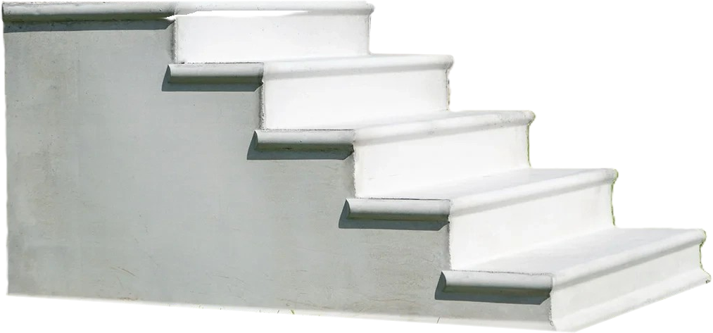 Concrete Steps, (5), 3Ft Wide, 12" Tread 8" Riser