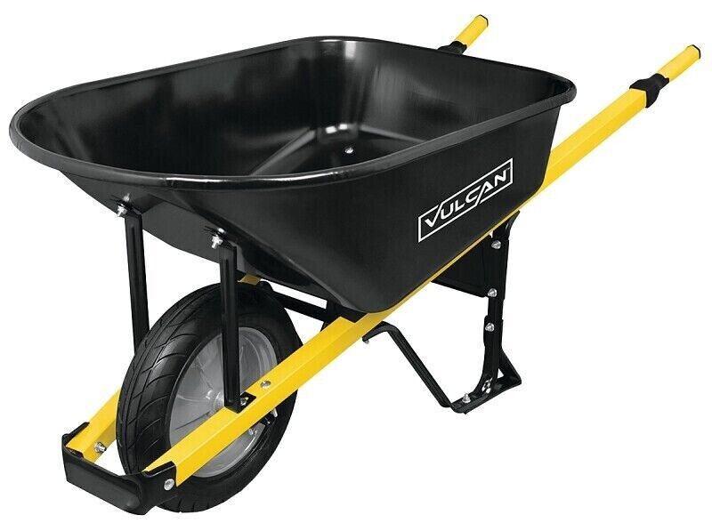 Vulcan 34472 Steel Tub 6 Cu Ft Wheelbarrow