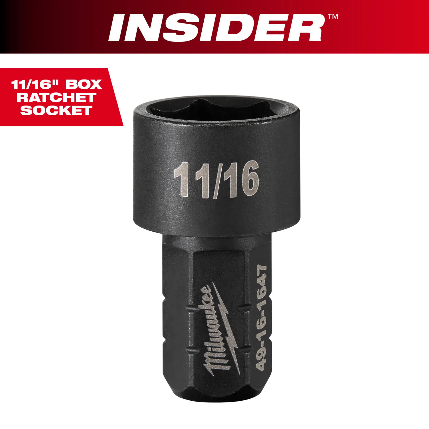 Milwaukee INSIDER™ Box Ratchet SAE Socket, 11/16"