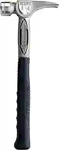 Stiletto Straight Handle Milled Face Titanium Hammer, 14oz, 16" OAL