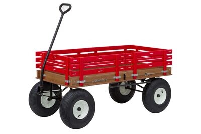 Valley Road Woodworks Express Wagon, 18"X36" w/Poly Bed Red/White
