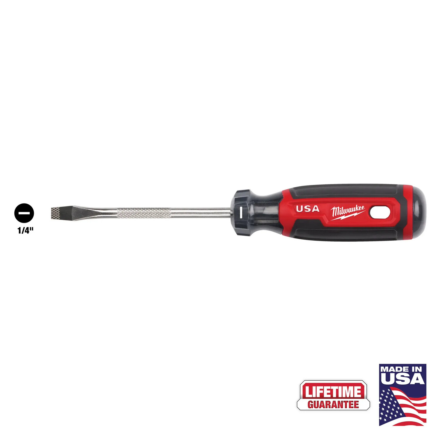 Milwaukee USA Cushion Grip Slotted 4" Screw Driver
