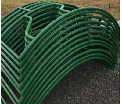Green Medium Duty Open Bottom 18Ga 3-Ring 3-Piece S-Bar Cattle Hay Feeder