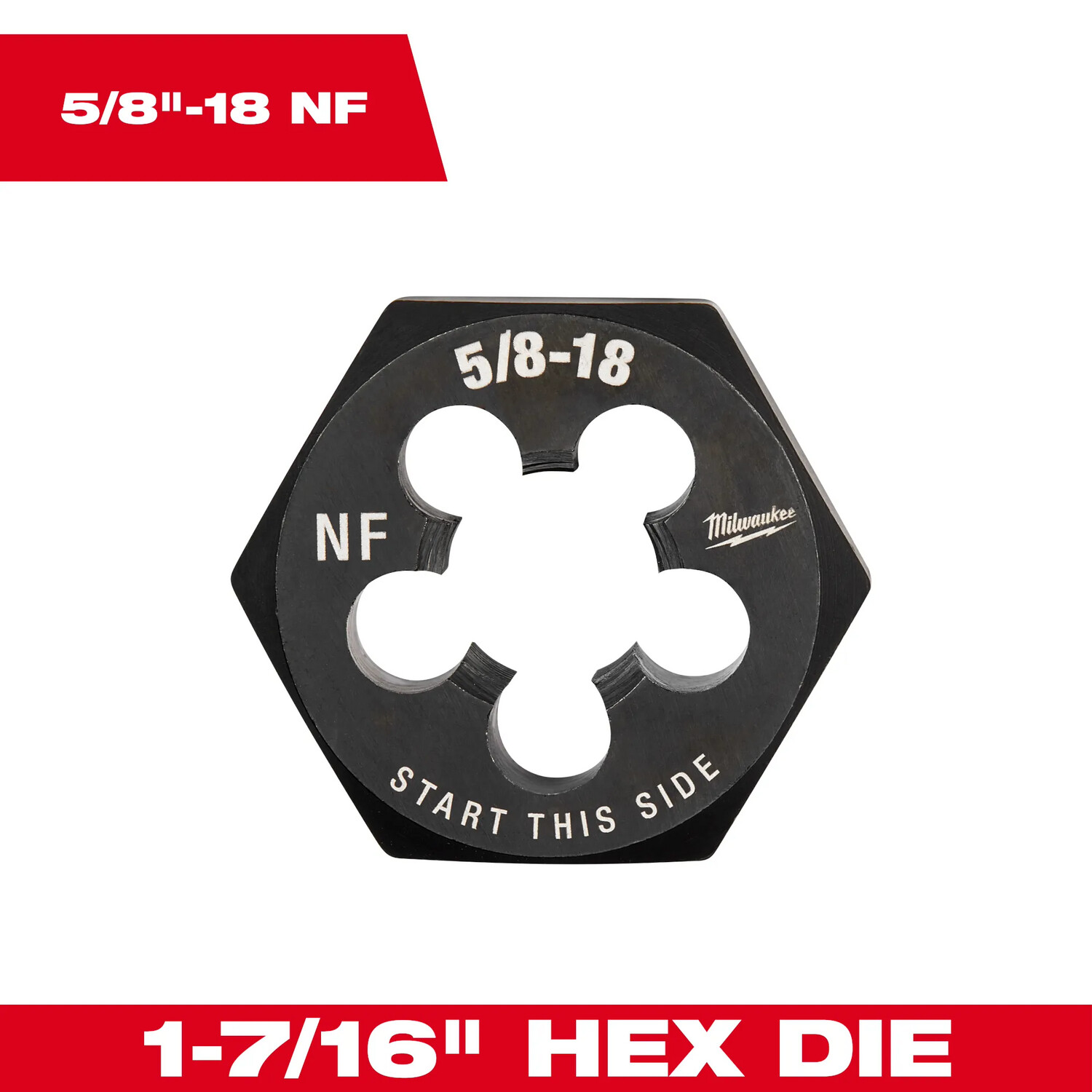 Milwaukee 5/8"-18 NF Hex Die