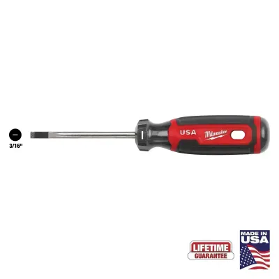 Milwaukee USA Cushion Grip Cabinet 3" Screw Driver