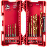 Milwaukee Shockwave Impact Ready Red Helix Titanium Drill Bit Set, 10Pc