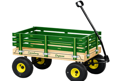 Valley Road Woodworks Express Wagon, 18"X36" w/Poly Bed Green/Yellow
