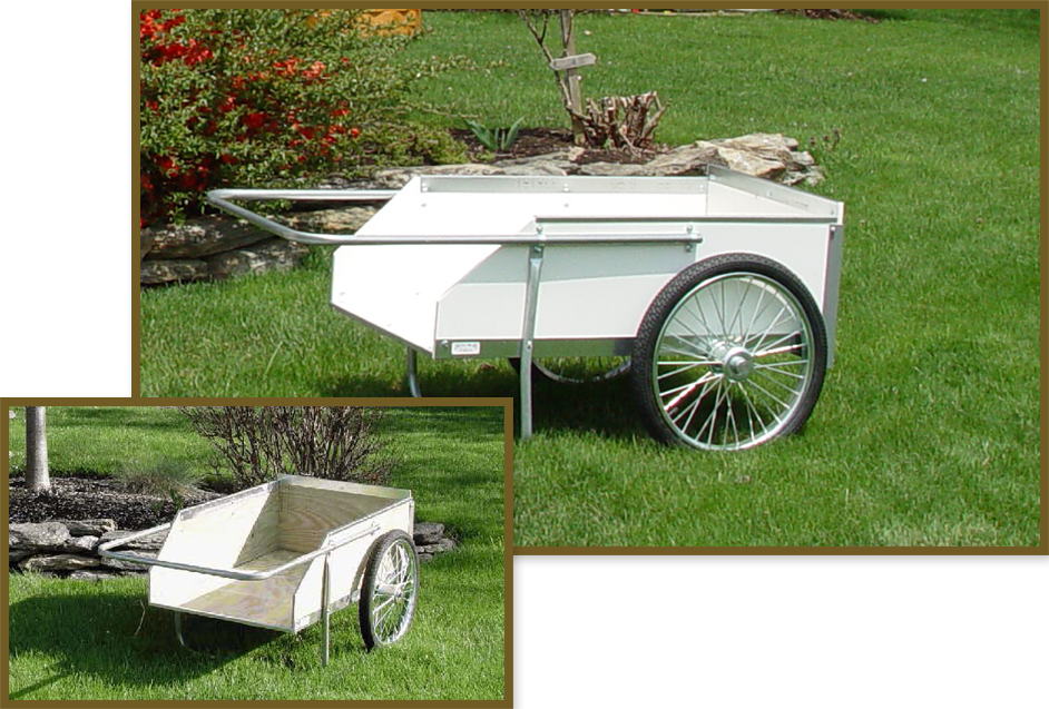 Conestoga Garden Cart w/White Poly Floor &amp; Sides, 20" Wheels