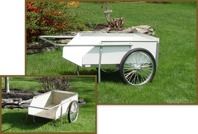 Conestoga Garden Cart w/White PVC Floor &amp; Sides, 20" Wheels