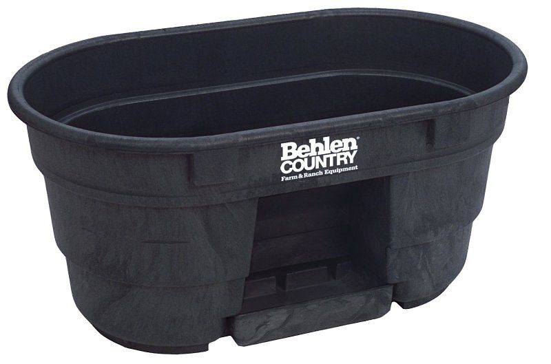 Behlen Country Black Poly Stock Tank w/Hog Drinker, 100-Gal, 31"WX52"LX25"T