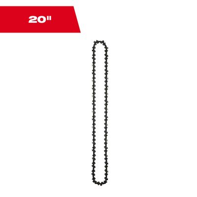 Milwaukee 20" Replacement Chainsaw Chain,  .325" Pitch, .050" Gauge