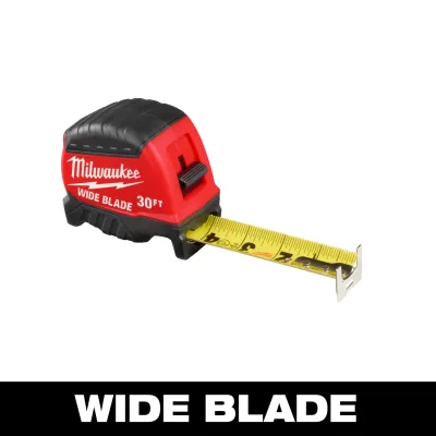 Milwaukee Wide Blade Tape Measure, 30Ft