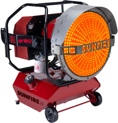 SunFire SF80 Radiant Heater, 80,000BTU, Diesel/Kerosene Fuel