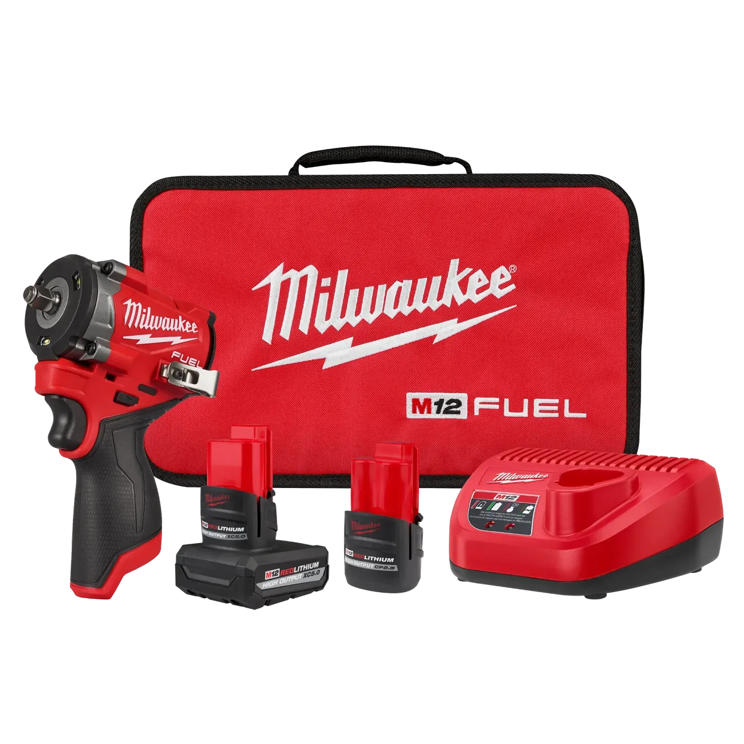 Milwaukee M12 3/8" Stubby Impact Wrench Kit