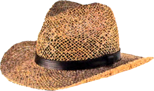 Large Sea Grass Safari Crown Hat w/3" CB Brim &amp; Leather Headband