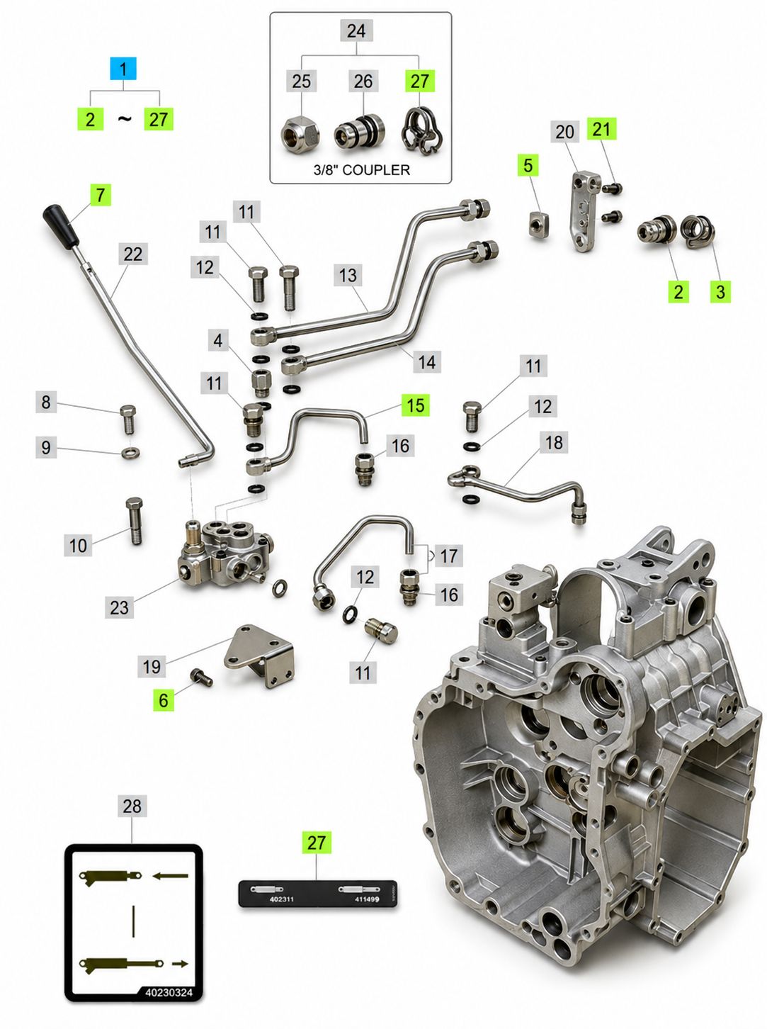 Rear Hydraulic Remote Kit for LS XJ2025H