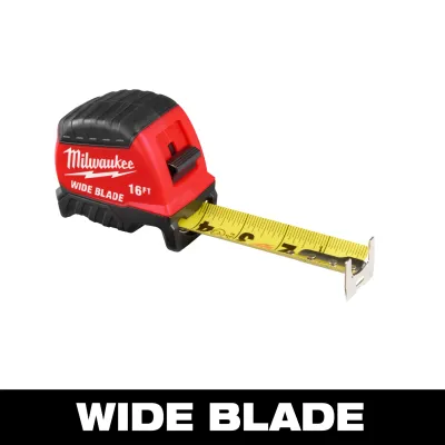 Milwaukee Wide Blade Tape Measure, 16Ft