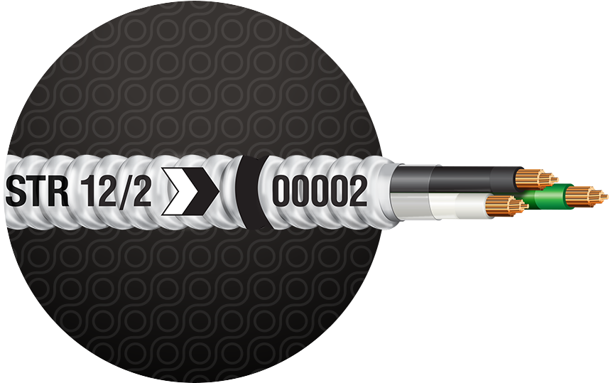 CerroWire MC Building Wire, 12/2MC-BX X 50ft
