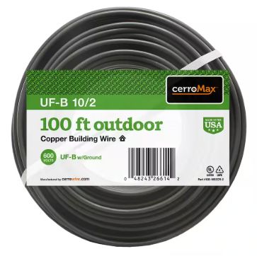 CerroWire 10/2UF-WGX100Ft Building Wire
