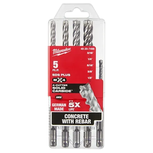 Milwaukee SDS+ MX4 5Pc  Masonry Drill Bit Set