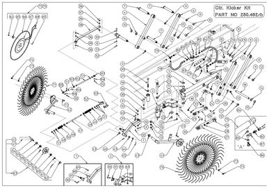Sitrex 250.453 Rake Kicker Wheel for MKE Rakes, LH, 7MM Wire ,  44" Diameter