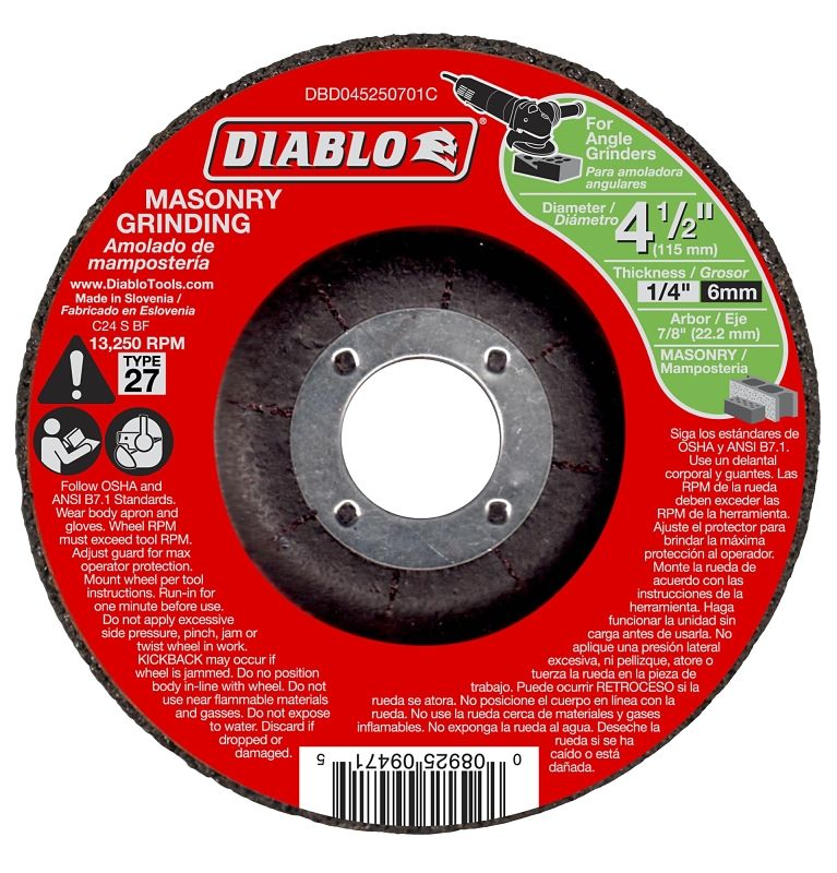 Diablo Masonry Grinding Disc, 4-1/2"