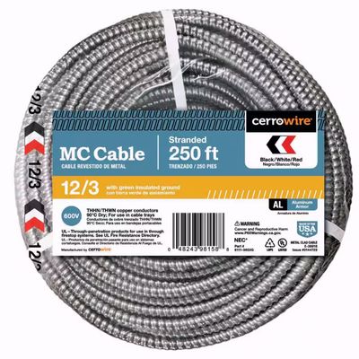 Cerrowire Armorlite Building Wire, 12/3MC X 250Ft