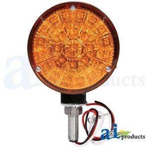 A&amp;I Safety Light, Red/Amber, LED, 3-Wire, Hollow Stud Mount (Use with A-LED90 Flasher)