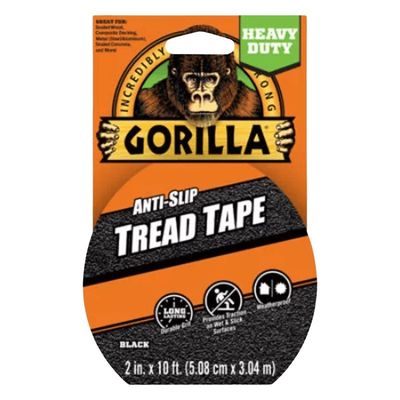 Gorilla 115944 Black Anti-Slip Tread Tape, 2"X10Ft