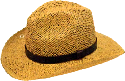 Large Twisted Toyo Safari Crown Hat w/3" CB Brim &amp; Leather Headband