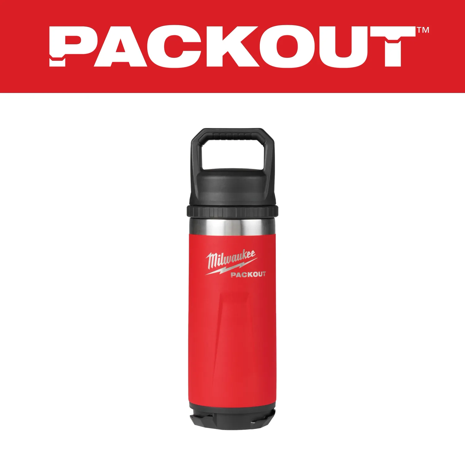 Milwaukee PACKOUT™ RED 18oz Insulated Twist to Lock Bottle