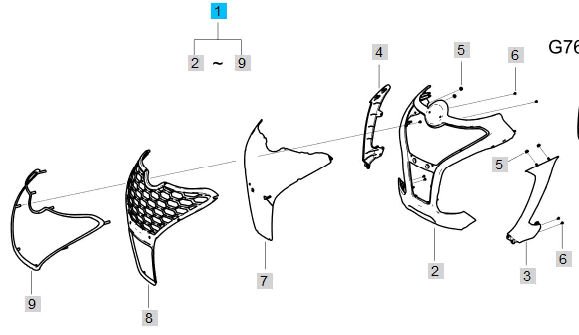 LS Grille Assy-SB-TU-G830