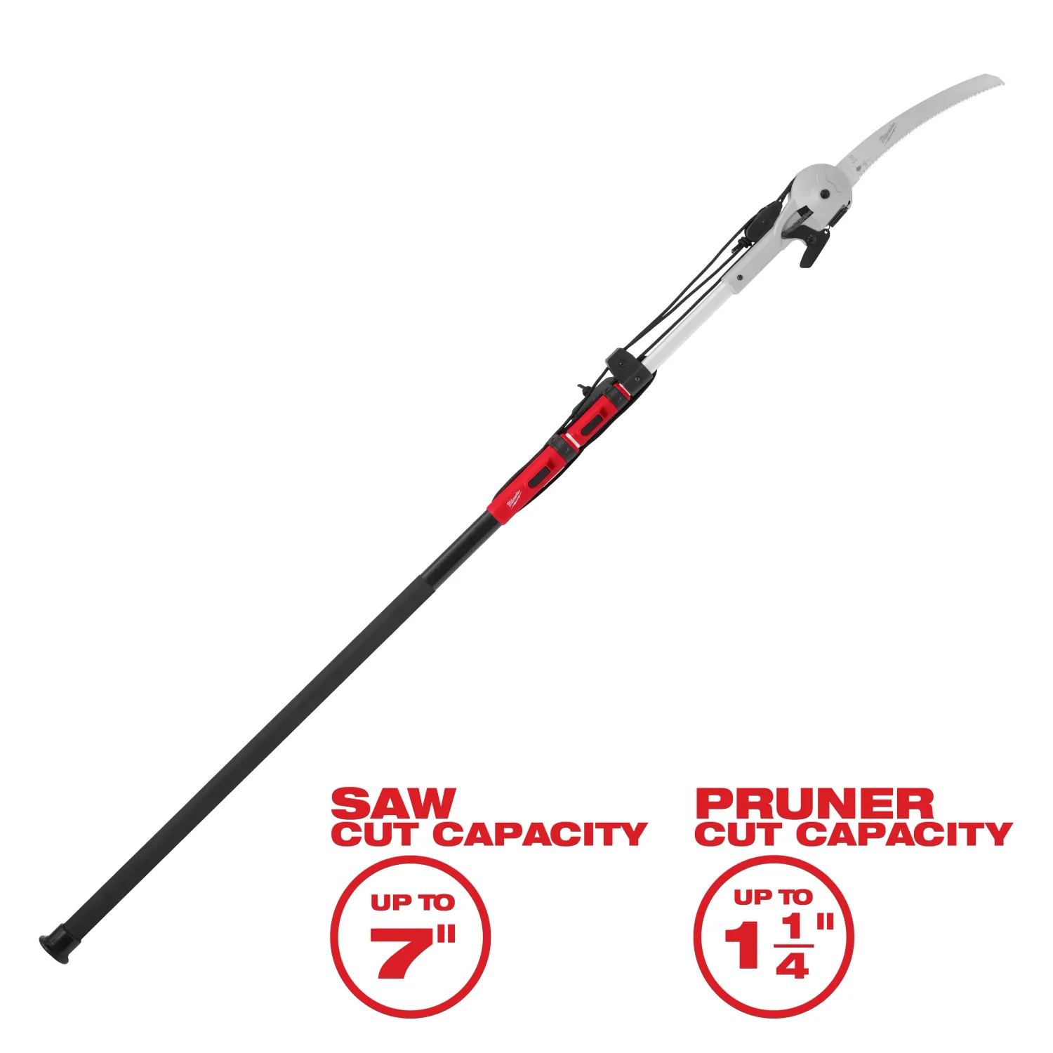 Milwaukee 16Ft Manual Pruning Saw &amp; Pruner, Saw up to 7", Prune up to 1-1/4"