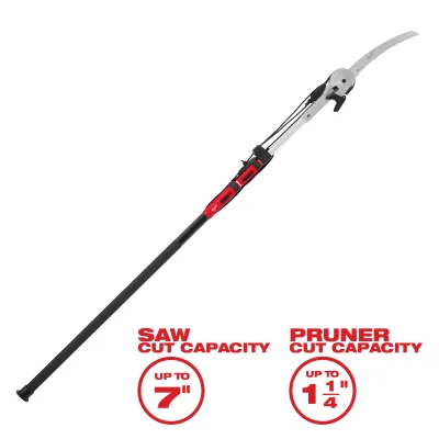 Milwaukee 16Ft Manual Pruning Saw &amp; Pruner, Saw up to 7", Prune up to 1-1/4"