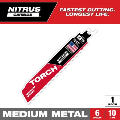 Milwaukee TORCH™ Nitrus Carbide™ Sawzall Blade, 9" X 10TPI