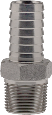 Boshart Industries 304 Stainless Steel Male Barbed Insert Adaptor, 1/2"