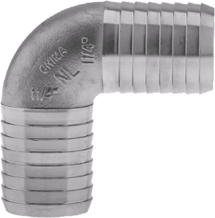 Plumbeeze 304 Stainless Steel REDUCING Insert Elbow, 1"Insert X 3/4" Insert
