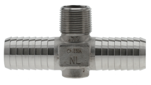 Plumbeeze 304 Stainless Steel Hydrant Tee, 3/4"MPT X 3/4" Insert