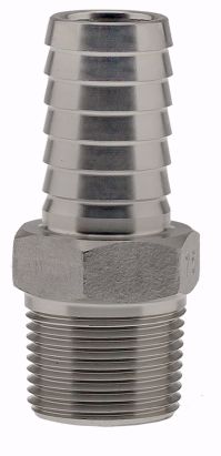 Boshart Industries 304 Stainless Steel Male Barbed Reducing Insert Adaptor, 1-1/4"MPT X 1" Insert